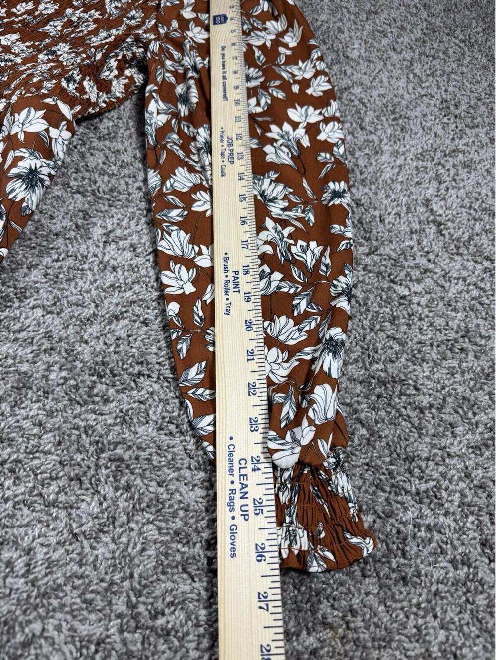 La Ligne Cottagecore Floral Maxi Dress Size M Rust Long Sleeve Boho - Picture 6 of 9